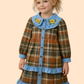 Girls Checked Cotton Dress with Embroidered Collar | Stylish Casual & Party Wear Dress (1–6 Years)