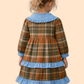 Girls Checked Cotton Dress with Embroidered Collar | Stylish Casual & Party Wear Dress (1–6 Years)
