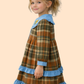 Girls Checked Cotton Dress with Embroidered Collar | Stylish Casual & Party Wear Dress (1–6 Years)