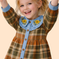 Girls Checked Cotton Dress with Embroidered Collar | Stylish Casual & Party Wear Dress (1–6 Years)