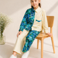 Girls Floral Co-Ord Set with Color Block Design | Stylish Shirt & Pant Set for Kids (1–6 Years)