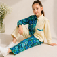 Girls Floral Co-Ord Set with Color Block Design | Stylish Shirt & Pant Set for Kids (1–6 Years)