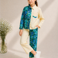 Girls Floral Co-Ord Set with Color Block Design | Stylish Shirt & Pant Set for Kids (1–6 Years)