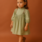 Baby Girl Olive Green Cotton Dress with Embroidery | Cute Party & Casual Wear (2–10 Years)