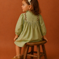 Baby Girl Olive Green Cotton Dress with Embroidery | Cute Party & Casual Wear (2–10 Years)