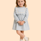 Girls Pastel Blue Frill Dress with Lace Detail | Elegant Cotton Casual Wear (1–6 Years)