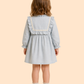 Girls Pastel Blue Frill Dress with Lace Detail | Elegant Cotton Casual Wear (1–6 Years)
