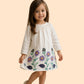 Girls White Floral Embroidered Dress | Cute Casual Cotton Frock (2–8 Years)