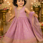 Girls Lavender Embroidered Party Wear Gown with Dupatta | Kids Ethnic Anarkali Dress | Festive Traditional Wear for Girls (1–8 Years)