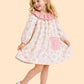 Girls Floral Printed Dress with Frill Neck | Cute Pink Casual Dress for Kids (2-6 Years)
