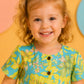 Girls Floral Co-Ord Set in Teal & Yellow | Summer Casual Outfit (1–5 Years)