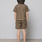 Boys Olive Brown Co-Ord Set with Embroidery | Casual Summer Shirt & Shorts Set (2–8 Years)