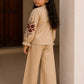 Girls Beige Embroidered Co-Ord Set | Ethnic Style Kurta & Pants Set (2–7 Years)