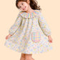 Girls Multicolor Floral Dress with Frill Collar | Cute Pastel Casual Dress for Kids (2-6 Years)