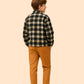 Boys Checkered Casual Jacket Shirt | Black & Beige Winter Shirt (2–10 Years)
