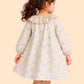 Girls Multicolor Floral Dress with Frill Collar | Cute Pastel Casual Dress for Kids (2-6 Years)