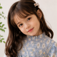 Girls Blue Floral Smocked Dress | Full Sleeve Cotton Party & Casual Dress (2–8 Years)