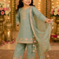 Girls Sea Green Embroidered Kurta Palazzo Set with Dupatta | Kids Ethnic Suit | Festive & Party Wear Traditional Dress for Girls (1–8 Years)