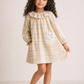 Girls Pastel Plaid Cotton Dress | Full Sleeve Ruffle Collar A-Line Dress with Lace Pocket (1–5 Years)