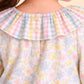 Girls Multicolor Floral Dress with Frill Collar | Cute Pastel Casual Dress for Kids (2-6 Years)