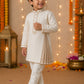 Boys Ivory Embroidered Kurta Pajama Set | Premium Ethnic Wear for Kids | Festive & Wedding Outfit (1–8 Years)