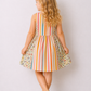 Girls Multicolor Striped Floral Cotton Dress | Sleeveless Summer Party Dress for Kids (2–8 Years)