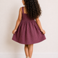 Girls Smocked Cotton Party Dress | Sleeveless Textured Purple Fit & Flare Dress with Bow Detail (1–5 Years)