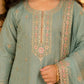 Girls Sea Green Embroidered Kurta Palazzo Set with Dupatta | Kids Ethnic Suit | Festive & Party Wear Traditional Dress for Girls (1–8 Years)