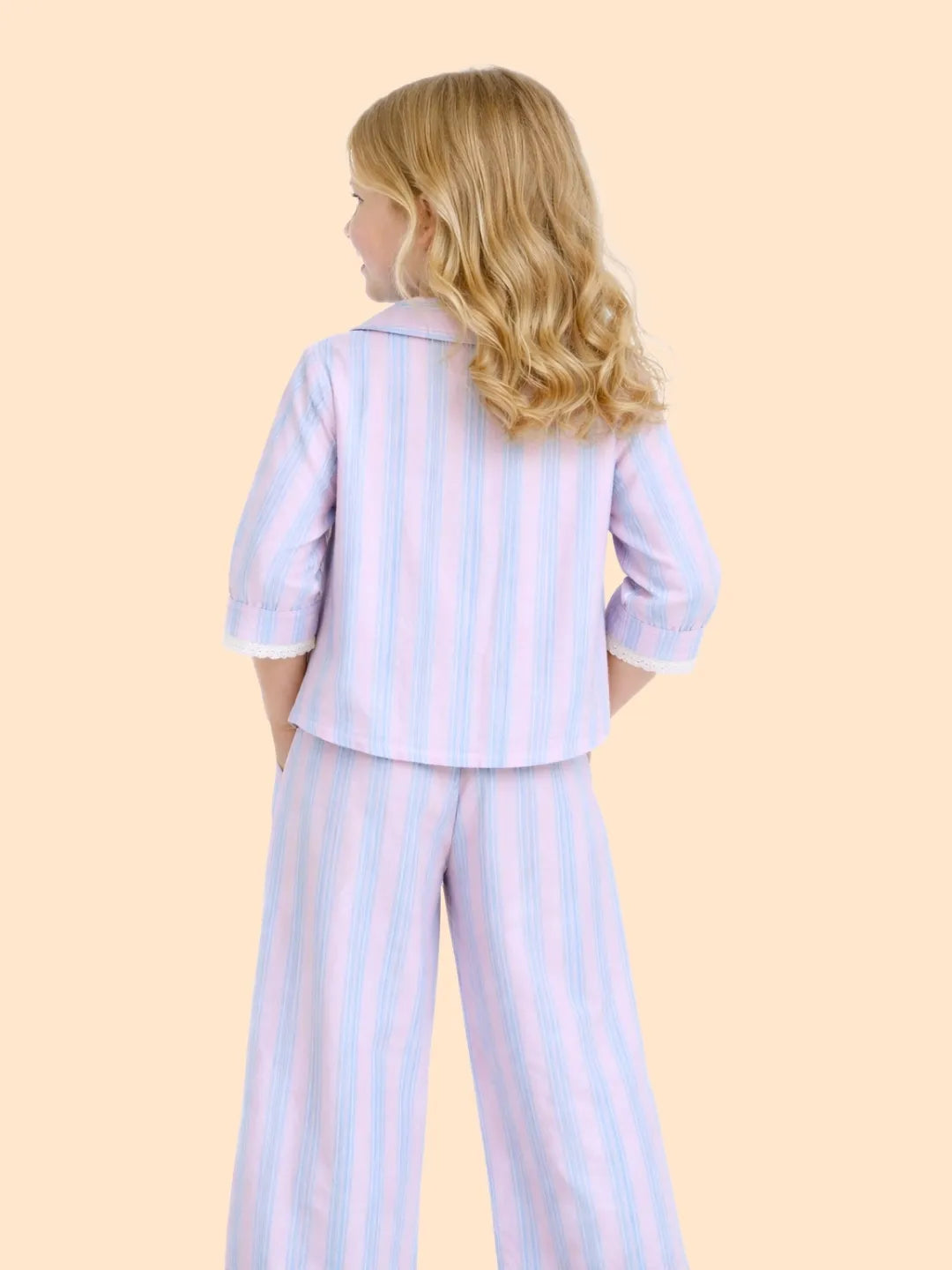 Girls Pastel Striped Co-ord Set | Shirt & Pants Outfit for Kids (2-6 Years)