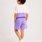 Kids Lavender Color Block T-Shirt & Shorts Set | Unisex Cotton Summer Co-Ord Set (1–5 Years)