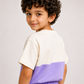 Kids Lavender Color Block T-Shirt & Shorts Set | Unisex Cotton Summer Co-Ord Set (1–5 Years)