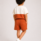 Kids Rust Color Block T-Shirt & Shorts Set | Unisex Cotton Summer Co-Ord Set (1–5 Years)