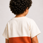 Kids Rust Color Block T-Shirt & Shorts Set | Unisex Cotton Summer Co-Ord Set (1–5 Years)