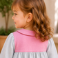 Toddler Girls Grey & Pink Peter Pan Collar Dress | Full Sleeve Cotton Casual Dress for Kids (2–8 Years)