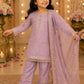 Girls Lavender Embroidered Kurta Palazzo Set with Dupatta | Kids Ethnic Suit | Party Wear Traditional Dress for Girls (1–8 Years)