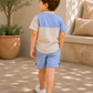 Toddler Boys Sky Blue & Beige Cotton Shirt and Shorts Set | Casual Summer Co-ord Outfit for Kids (2–9 Years)