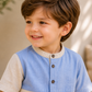 Toddler Boys Sky Blue & Beige Cotton Shirt and Shorts Set | Casual Summer Co-ord Outfit for Kids (2–9 Years)