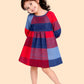 Girls Red & Blue Checkered Dress | Stylish Casual Cotton Dress for Kids (2-6 Years)
