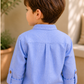 Toddler Boys Sky Blue Mandarin Collar Kurta Shirt with Beige Shorts | Cotton Ethnic Casual Co-ord Set for Kids (2–9 Years)