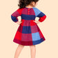 Girls Red & Blue Checkered Dress | Stylish Casual Cotton Dress for Kids (2-6 Years)