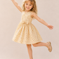 Girls Yellow Floral Sleeveless Party Dress with Bow | Elegant Cotton Summer Dress for Kids (1–5 Years)