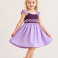 Girls Lavender Floral Embroidered Party Dress with Flutter Sleeves | Elegant Twirl Dress for Kids (1–6 Years)