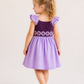 Girls Lavender Floral Embroidered Party Dress with Flutter Sleeves | Elegant Twirl Dress for Kids (1–6 Years)