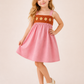 Girls Pink Smocked Dress with Daisy Embroidery | Sleeveless Cotton Fit & Flare Dress for Kids (1–6 Years)