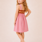 Girls Pink Smocked Dress with Daisy Embroidery | Sleeveless Cotton Fit & Flare Dress for Kids (1–6 Years)