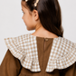 Girls Brown Cotton Dress with Gingham Ruffle Collar | Full Sleeve A-Line Dress for Kids (2–8 Years)