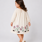 Girls Ivory Floral Embroidered Cotton Dress | Full Sleeve A-Line Party Dress for Kids (1–6 Years)