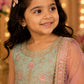 Girls Sea Green Floral Embroidered Lehenga Choli with Pink Dupatta | Kids Designer Ethnic Wear | Party & Wedding Wear Lehenga Set for Girls (1–8 Years)
