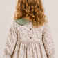Girls Floral Cotton Dress with Sage Green Peter Pan Collar | Full Sleeve Vintage Party Dress for Kids (2–8 Years)