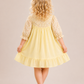 Girls Yellow Floral Cotton Dress with Smocked Yoke | Full Sleeve Casual & Party Wear Dress for Kids (2–8 Years)